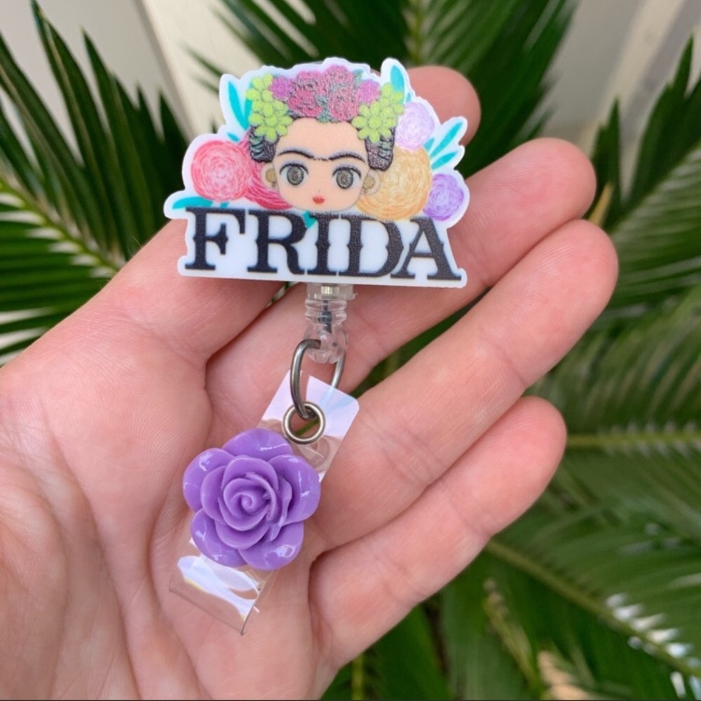 Frida Kahlon Retractable Badge Holder
